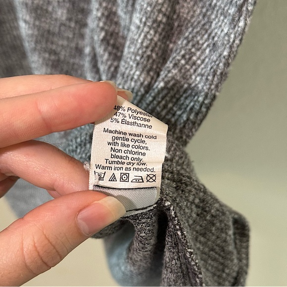 Madewell Cityblock Mockneck Ribbed Long Sleeve Grey Dress - Picture 9 of 9